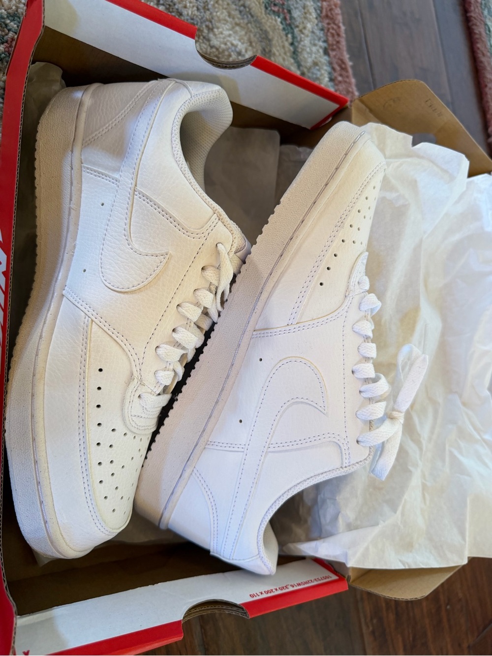 Nike Classic White Leather Court Vision Low Womens Sneakers sz 9